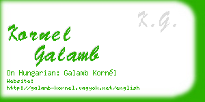 kornel galamb business card